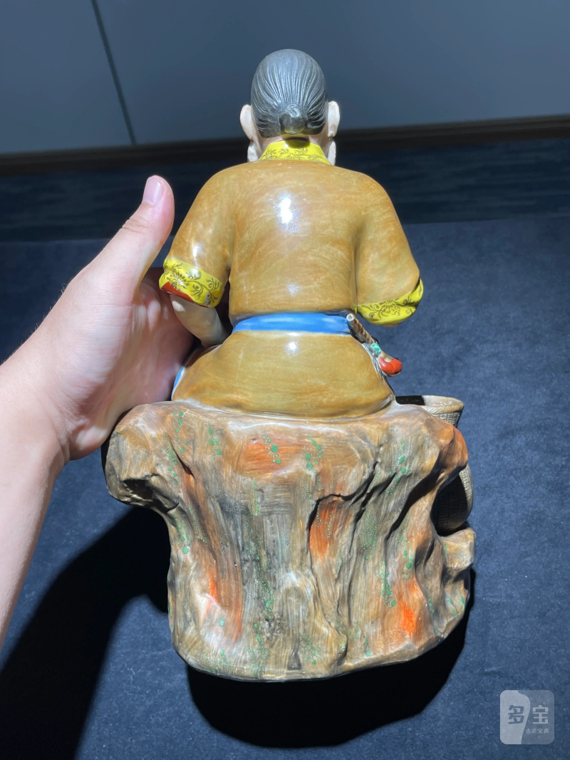 民国 窑彩人物纹瓷塑 - 图6